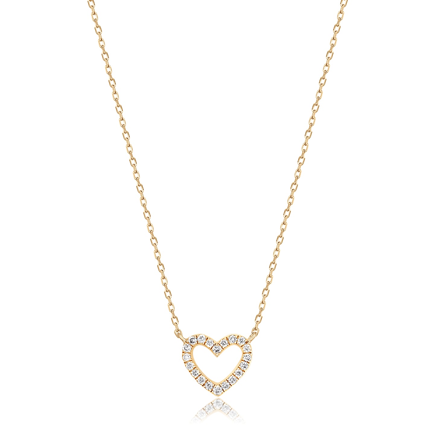 14K Solid Gold Heart Necklace