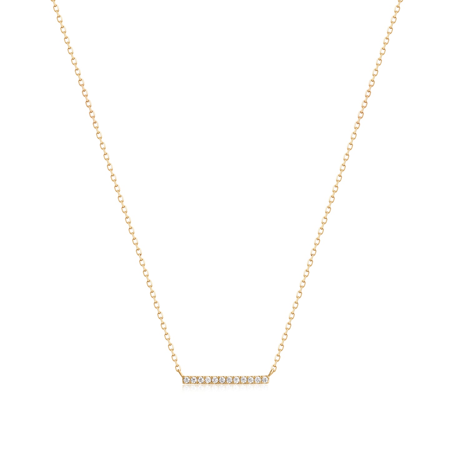 14k Solid Gold Minimalist Bar Necklace