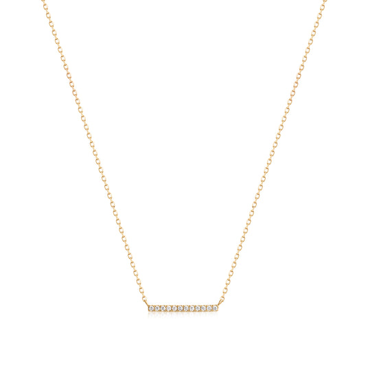 14k Solid Gold Minimalist Bar Necklace