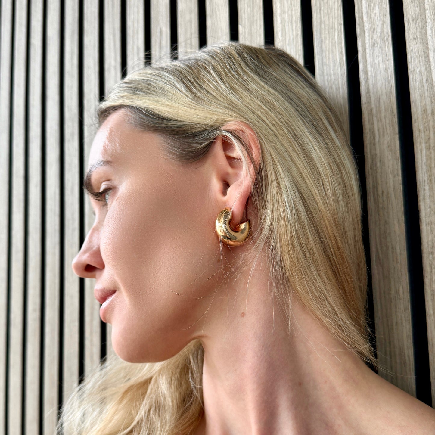 18k Gold Filled Chunky Open Hoop Earrings