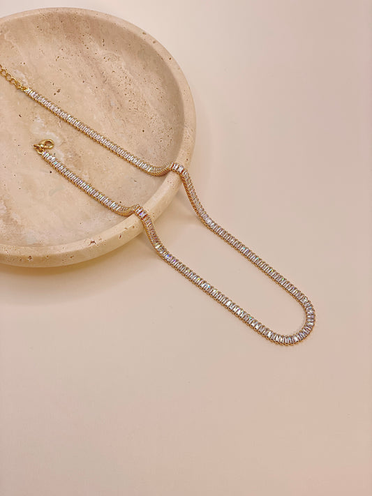 18k Gold-Filled Baguette Necklace