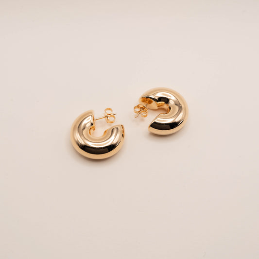 18k Gold Filled Chunky Open Hoop Earrings