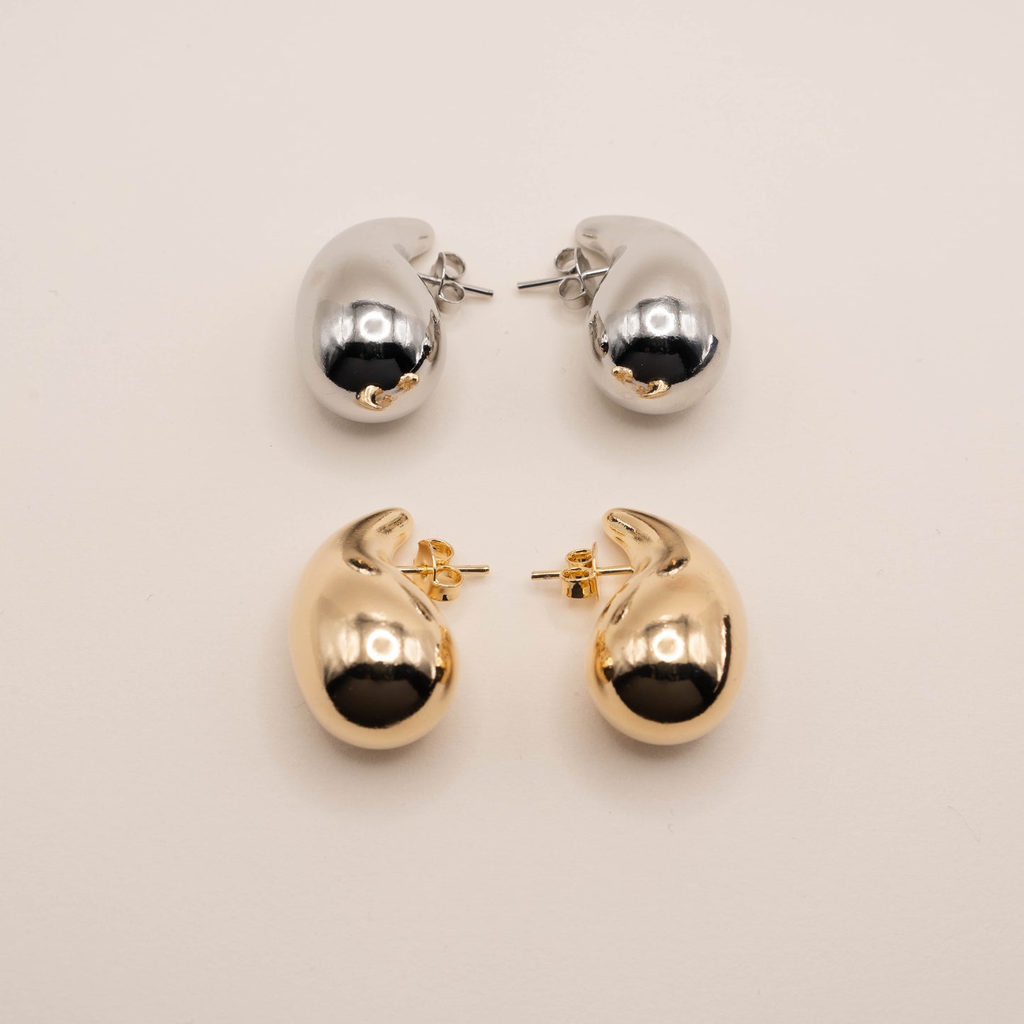 18k Gold Filled Water Drop Dome Earrings