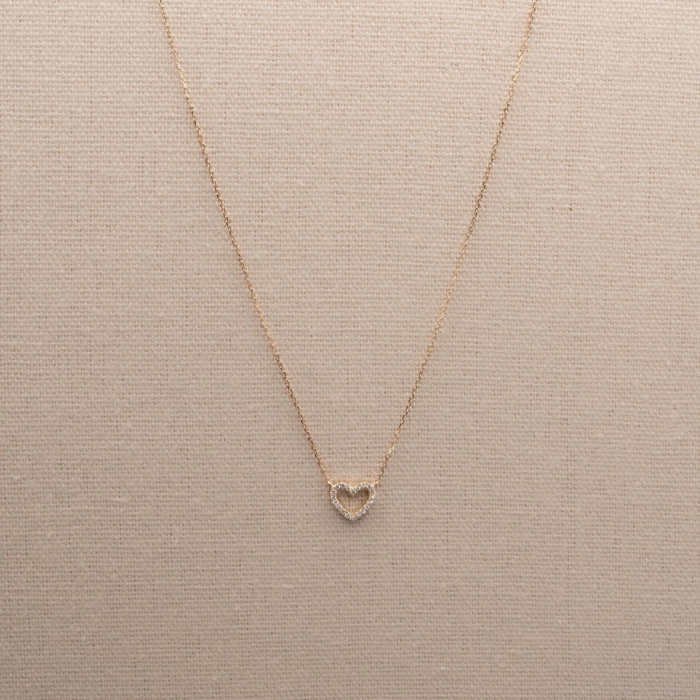 14K Solid Gold Heart Necklace